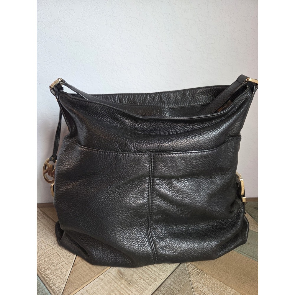 Michael Kors Y2K Portland Soft Black Pebbled Leather Shoulder Bag COA Hobo Purse - Picture 5 of 12